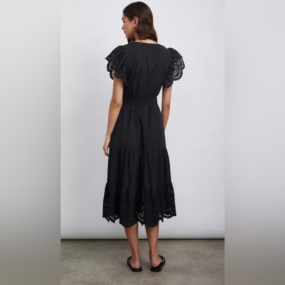 Rails Gia Eyelet Sleeve Dress, Black - M - Picture 2 of 9